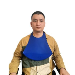 Yanxiang Elderly Eat Silicone Waterproof Bib Adult Widened Disposable Saliva Pocket (Blue)