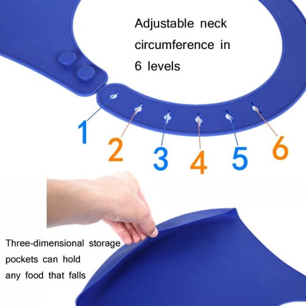 Yanxiang Elderly Eat Silicone Waterproof Bib Adult Widened Disposable Saliva Pocket (Blue) - Image 3