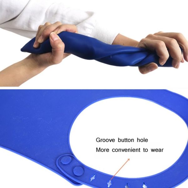 Yanxiang Elderly Eat Silicone Waterproof Bib Adult Widened Disposable Saliva Pocket (Blue) - Image 4