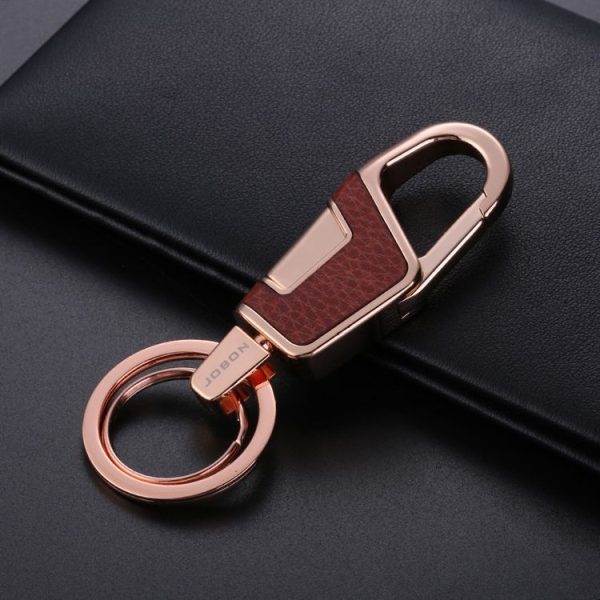 JOBON ZB-6611 Car Keychain Men Waist Hanging Keychain Simple Key Rings (Golden)