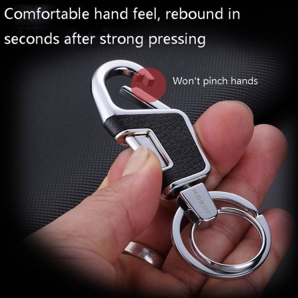 JOBON ZB-6611 Car Keychain Men Waist Hanging Keychain Simple Key Rings (Golden) - Image 4