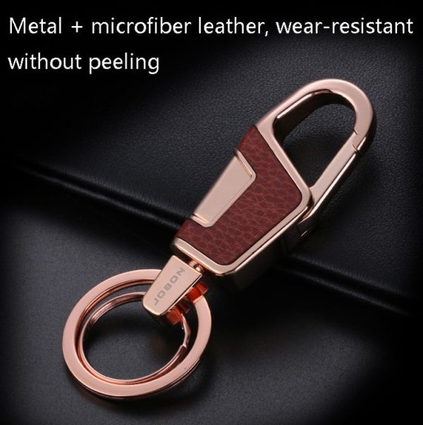 JOBON ZB-6611 Car Keychain Men Waist Hanging Keychain Simple Key Rings (Golden) - Image 5