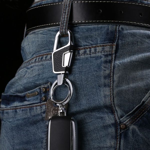 JOBON ZB-6611 Car Keychain Men Waist Hanging Keychain Simple Key Rings (Golden) - Image 6