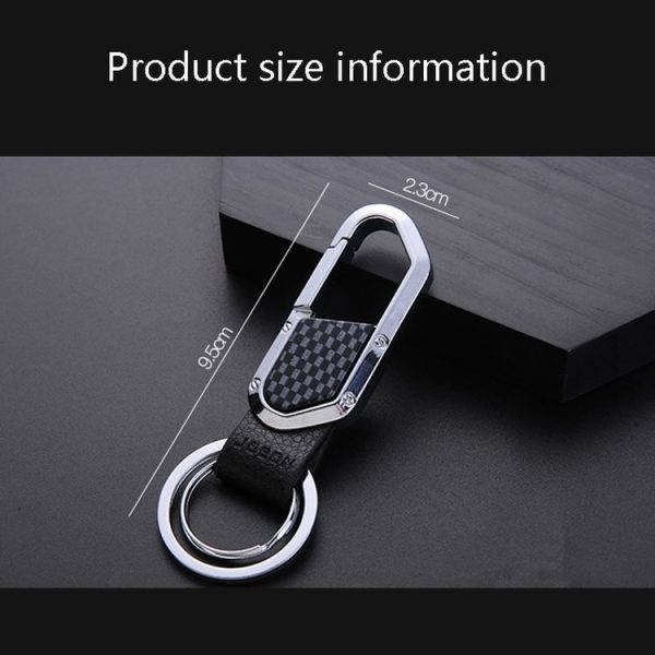JOBON ZB-106A Business Men Metal Keychain Double Loop Car Pendant Keychain (Golden) - Image 3