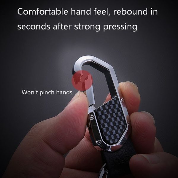 JOBON ZB-106A Business Men Metal Keychain Double Loop Car Pendant Keychain (Golden) - Image 5