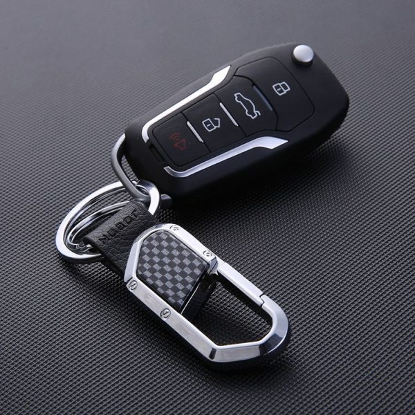 JOBON ZB-106A Business Men Metal Keychain Double Loop Car Pendant Keychain (Golden) - Image 6