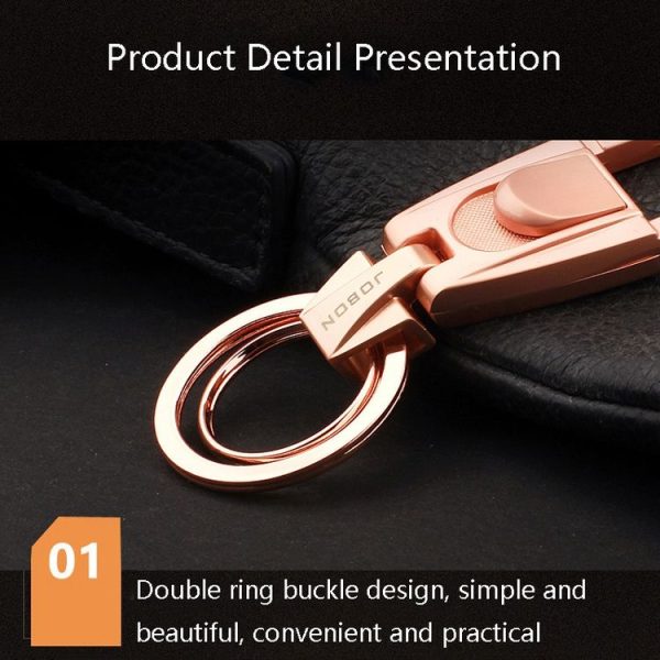 JOBON ZB-071 Men Waist Hang Keychain Simple Car Key Chain Pendant Keychain (Golden) - Image 4