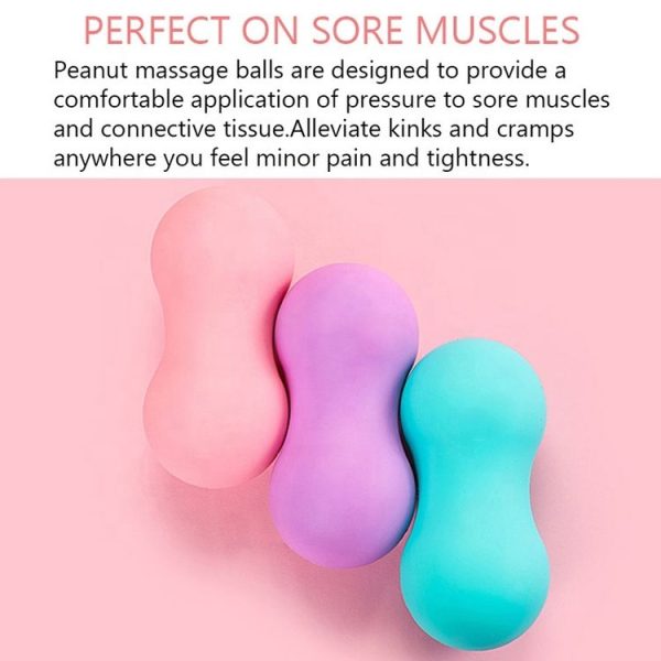 Fascia Ball Muscle Relaxation Yoga Ball Back Massage Silicone Ball, Specification: Flat Blue Ball - Image 3