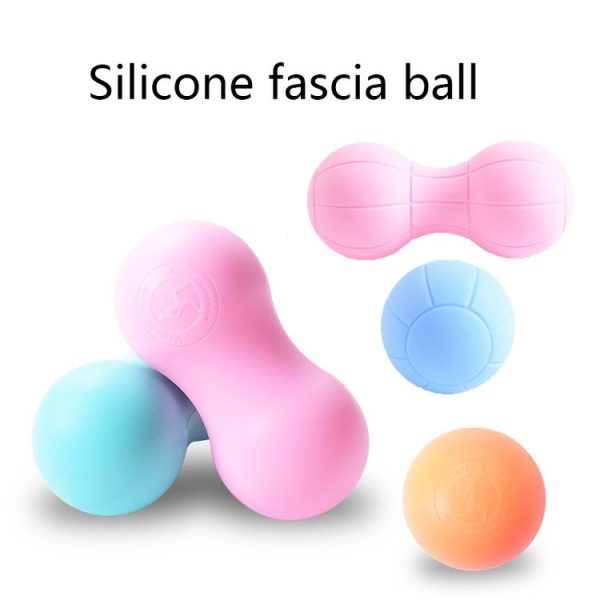 Fascia Ball Muscle Relaxation Yoga Ball Back Massage Silicone Ball, Specification: Flat Blue Ball - Image 5