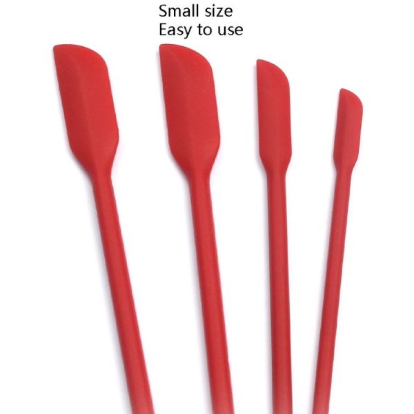 4 in 1 Silicone Mini-Pointed Scraper Lengthening Cosmetic Bottle Scraper Jam Spatula Set (Red) - Image 4