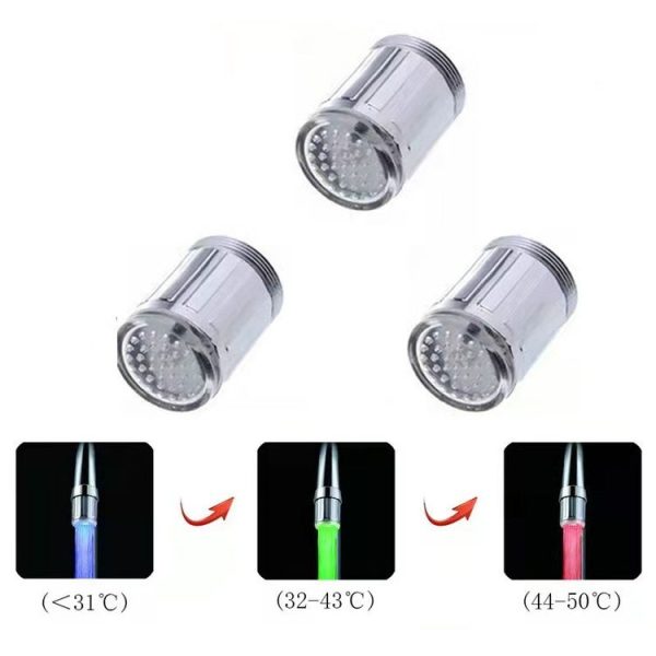 LED Faucet Color Changing Luminous Faucet, Specification: Temperature Control Three Colors - Image 2