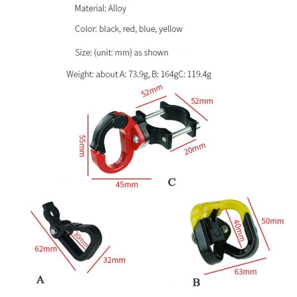 Ninebot MAX G30 Scooter Accessories Aluminum Alloy Hook Rod Hook, Specification: Single Hook (Black) - Image 3