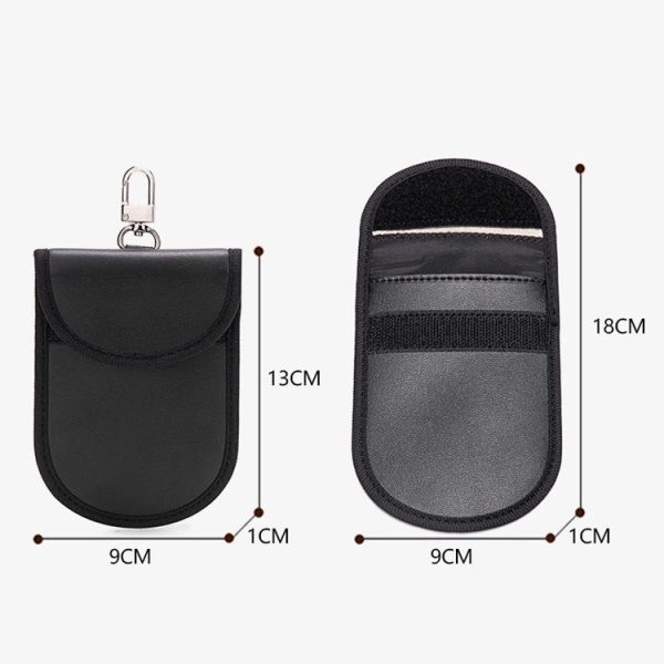 2 PCS Car Key Ring RFID Anti-Theft Key Bag Mobile Phone Signal Shield Bag Anti-Magnetic Bag (Black Carbon Fiber) - Image 3