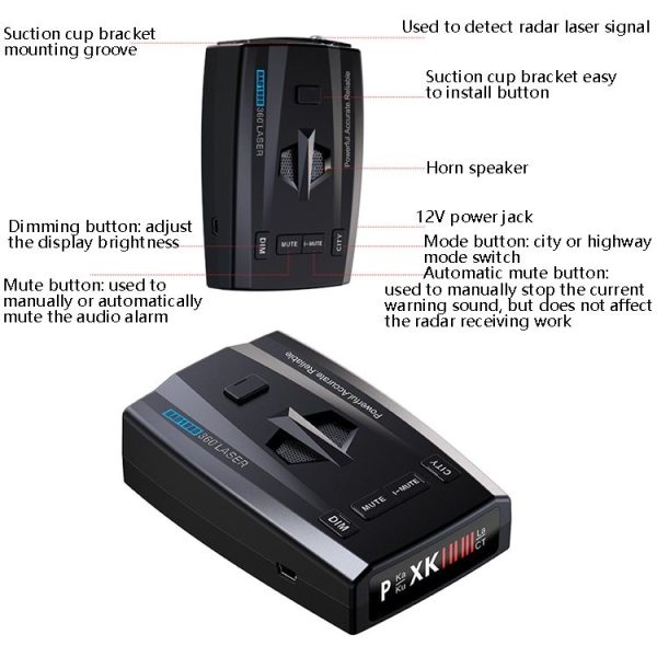 RAD1000 Car Laser Radar Speedometer Car Mobile Speed Radar Electronic Dog - Image 5