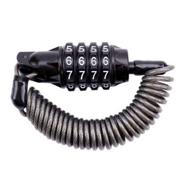 Bicycle Lock Wire Chain Lock Mountain Bike Motorcycle Anti-Theft Password Lock Luggage Lock (1.8m Four-digit Password With Cloth Bag)
