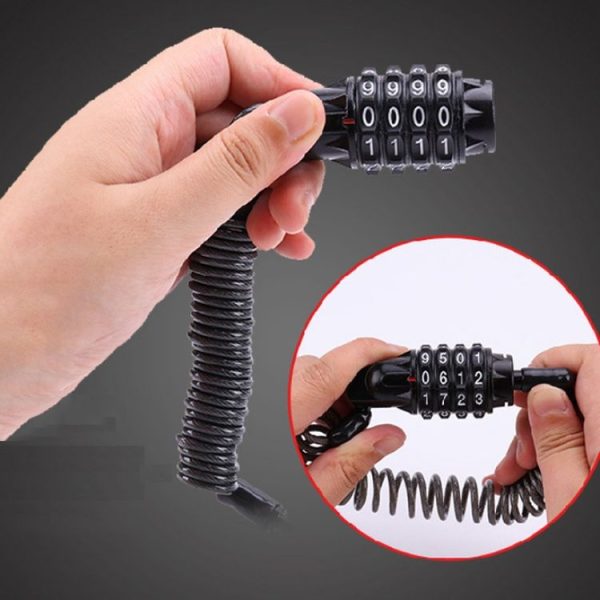 Bicycle Lock Wire Chain Lock Mountain Bike Motorcycle Anti-Theft Password Lock Luggage Lock (1.8m Four-digit Password With Cloth Bag) - Image 3