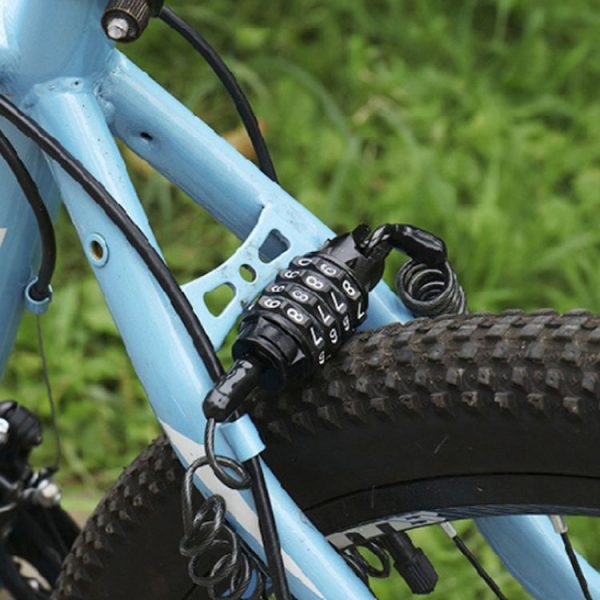 Bicycle Lock Wire Chain Lock Mountain Bike Motorcycle Anti-Theft Password Lock Luggage Lock (1.8m Four-digit Password With Cloth Bag) - Image 5