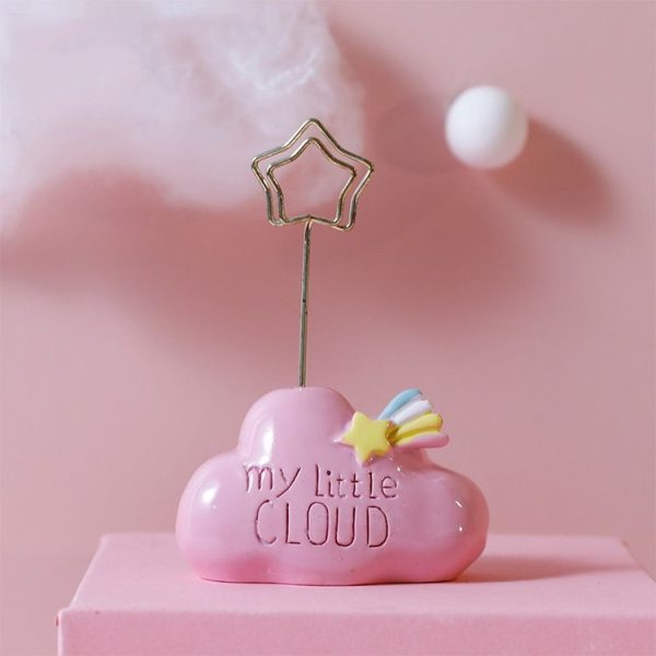 6650 Cute Cartoon Shape Photo Clipper Name Card Clip Desktop Decorative Small Ornaments (Pink Cloud)
