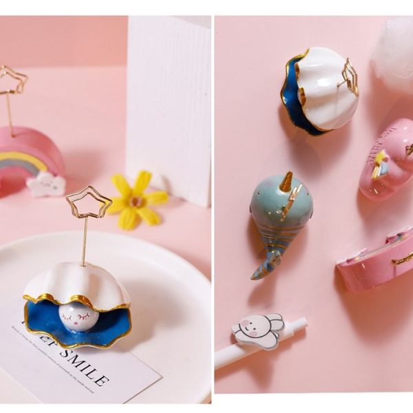 6650 Cute Cartoon Shape Photo Clipper Name Card Clip Desktop Decorative Small Ornaments (Pink Cloud) - Image 6