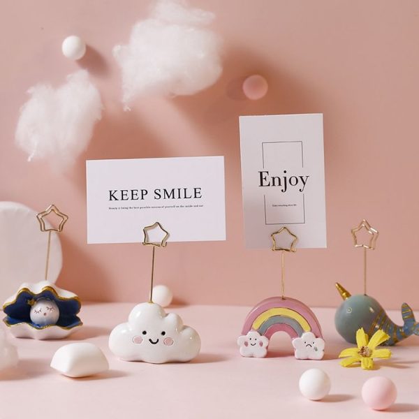 6650 Cute Cartoon Shape Photo Clipper Name Card Clip Desktop Decorative Small Ornaments (Pink Cloud) - Image 7