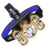 Large-Caliber Rechargeable LED Emergency Fishing Headlamp Strong Long-Shot Headlamp Head-Mounted Safety Miner Lamp (Plastic 5 LED Headlamp)