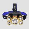 Large-Caliber Rechargeable LED Emergency Fishing Headlamp Strong Long-Shot Headlamp Head-Mounted Safety Miner Lamp (Plastic 5 LED Headlamp) - Image 2