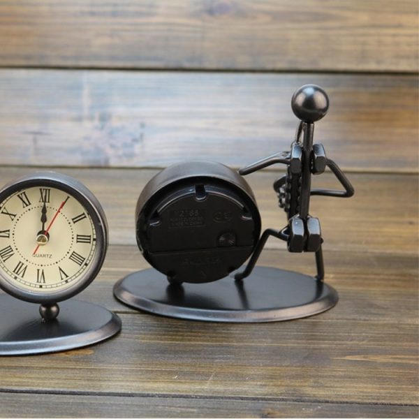 Iron Stainless Steel Small Table Clock Retro Personality Clock Birthday Gift (C66 Trombone Clock) - Image 4