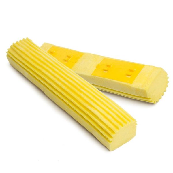 2 PCS 28cm Half-Fold Narrow Mouth Universal Mop Sponge Tape Head Replacement Fittings (Yellow)