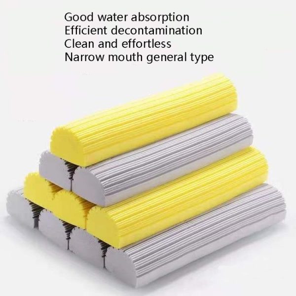 2 PCS 28cm Half-Fold Narrow Mouth Universal Mop Sponge Tape Head Replacement Fittings (Yellow) - Image 2