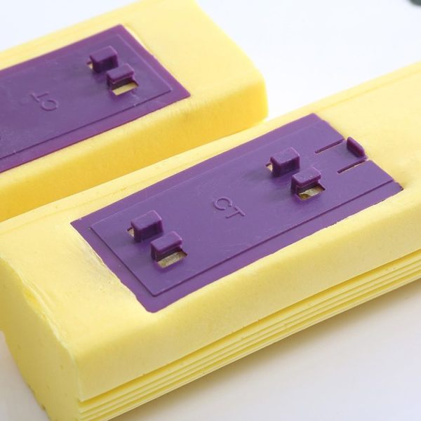 2 PCS 28cm Half-Fold Narrow Mouth Universal Mop Sponge Tape Head Replacement Fittings (Yellow) - Image 4