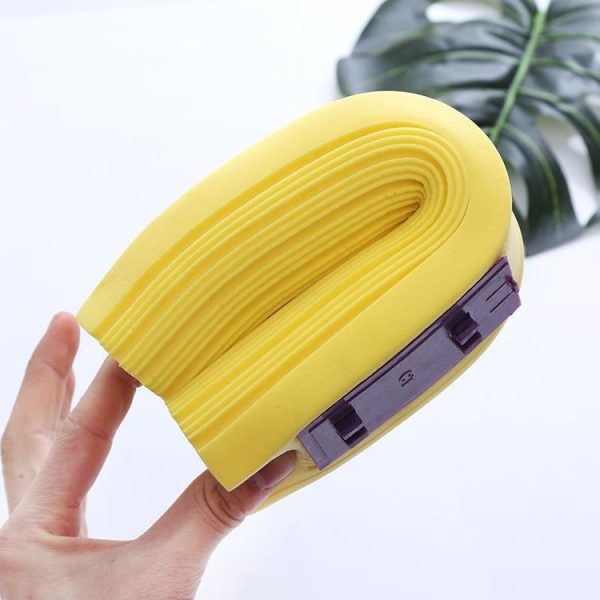 2 PCS 28cm Half-Fold Narrow Mouth Universal Mop Sponge Tape Head Replacement Fittings (Yellow) - Image 6