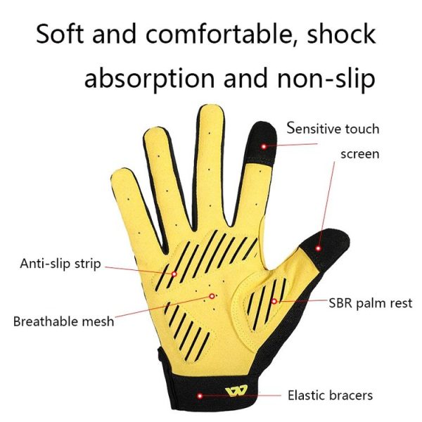 WEST BIKING YP0211209 Bicycle Gloves Shock Absorber Anti-Slip Touch Screen Glove, Size: XL (Black) - Image 3