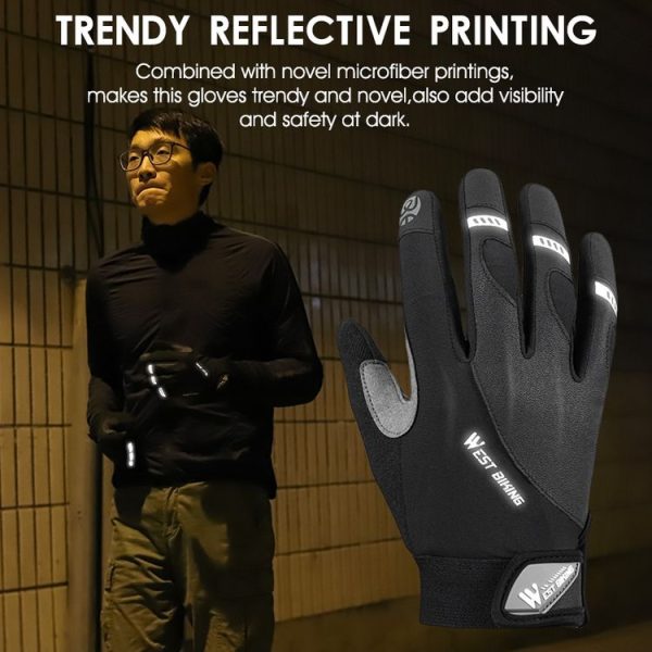WEST BIKING YP0211209 Bicycle Gloves Shock Absorber Anti-Slip Touch Screen Glove, Size: XL (Black) - Image 5