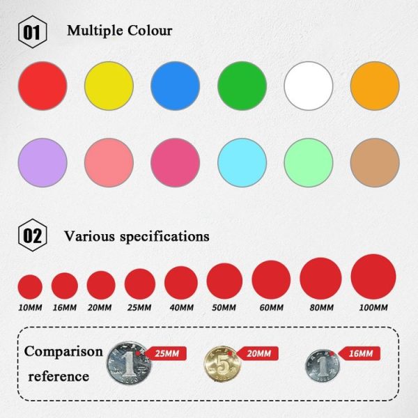 Color High-Viscosity Coated Paper Sticker Round Sticker, Random Color Delivery, Size: Diameter 30mm - Image 3