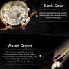 YAZOLE 321 Hollow Men Leather Strap Watch Quartz Watch (White Base Gold Frame Black Belt) - Image 3