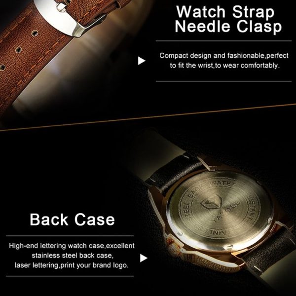 YAZOLE 336 Roman Numeral Dial Men Business Watch Luminous Quartz Watch (Silver Shell Black Tray Dark Brown Belt) - Image 4