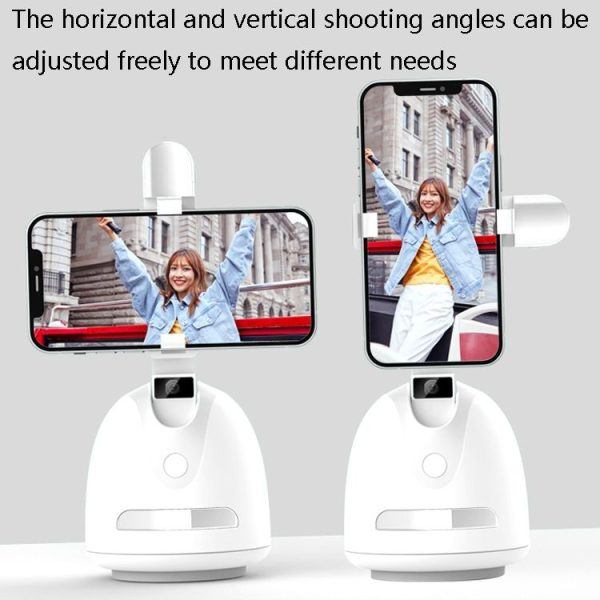 AI Intelligent Mobile Phone Live 360 Degree Tripod Heads (White) - Image 2