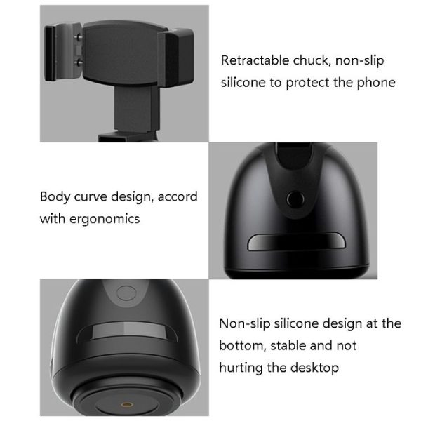 AI Intelligent Mobile Phone Live 360 Degree Tripod Heads (White) - Image 5