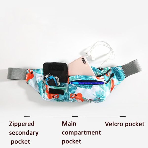 YIPINU YHB Sports Waist Bag Waterproof Outdoor Chest Bag Multi-Function Mobile Phone Bag (Flamingo) - Image 3