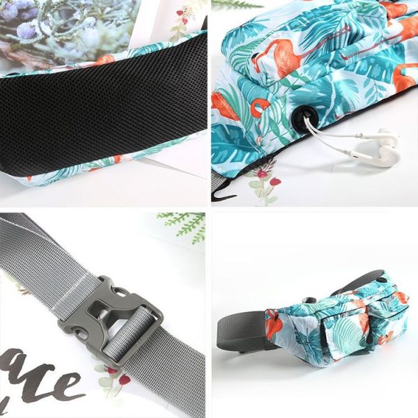 YIPINU YHB Sports Waist Bag Waterproof Outdoor Chest Bag Multi-Function Mobile Phone Bag (Flamingo) - Image 5