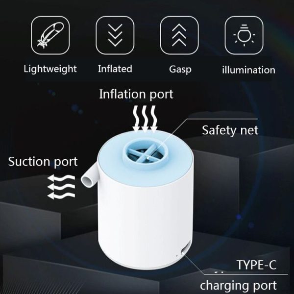 021121 Mini Portable Outdoor Air Pump, Specification: Without Light Model (White) - Image 4