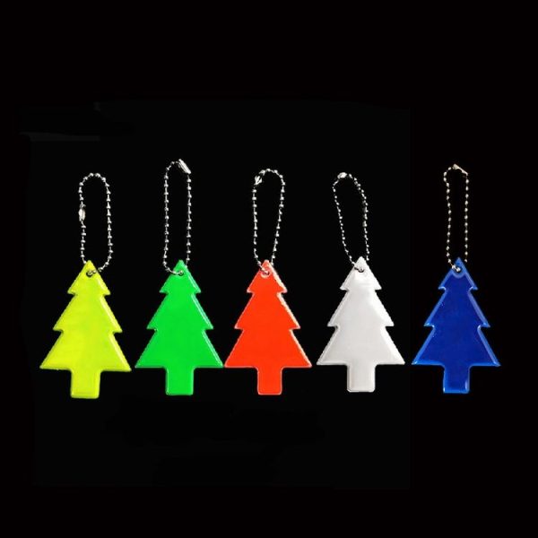 15 PCS Christmas Tree Style PVC Reflective Pendant Outdoor Night Traffic Safety Reflective Keychain Random Colour Delivery (6.5x4.5cm) - Image 2