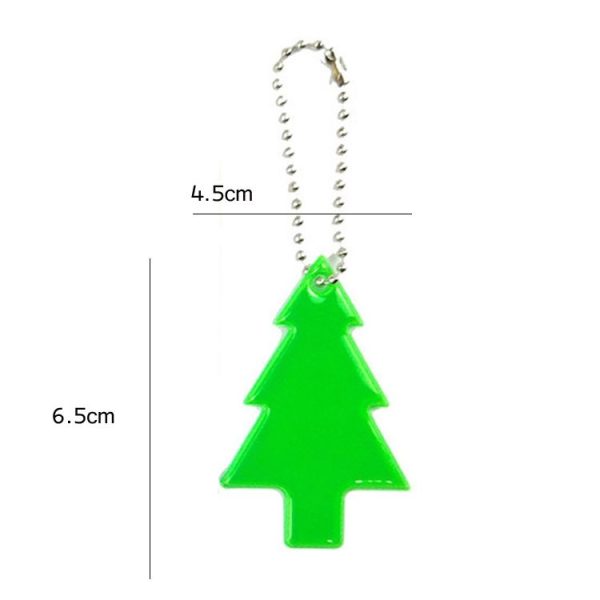 15 PCS Christmas Tree Style PVC Reflective Pendant Outdoor Night Traffic Safety Reflective Keychain Random Colour Delivery (6.5x4.5cm) - Image 3