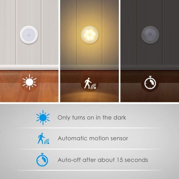 6 LED Home Wardrobe Smart Human Body Sensor Light, Light color: Warm Light (White) - Image 4