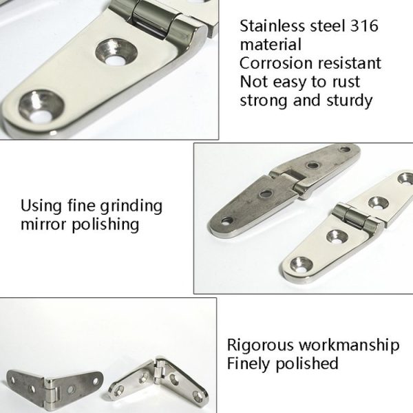 Four-Hole Stainless Steel Hinge 316 Flat Open Bearing Hinge, Specification: 103 x 27mm - Image 6