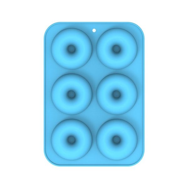 Oven Baking Tools Silicone Cake Donut Mold (6 Even Blue)