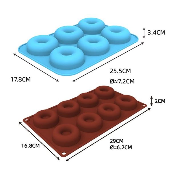 Oven Baking Tools Silicone Cake Donut Mold (6 Even Blue) - Image 3
