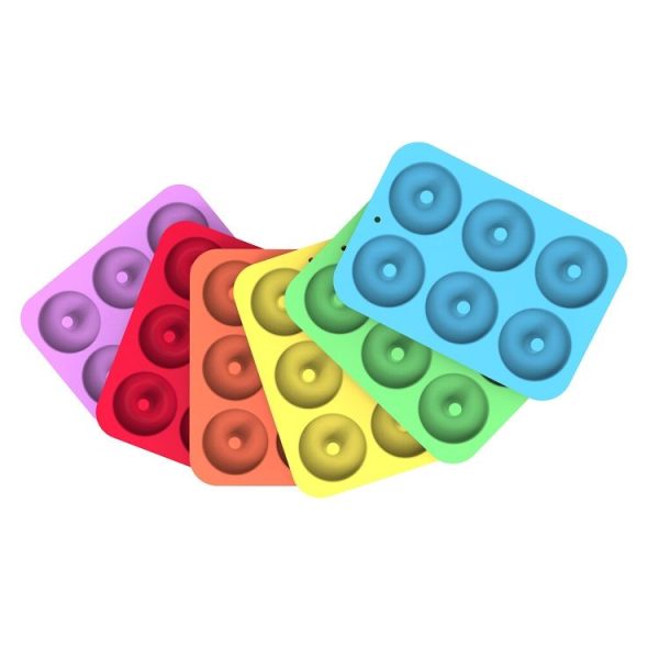 Oven Baking Tools Silicone Cake Donut Mold (6 Even Blue) - Image 4
