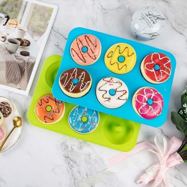 Oven Baking Tools Silicone Cake Donut Mold (6 Even Blue) - Image 6