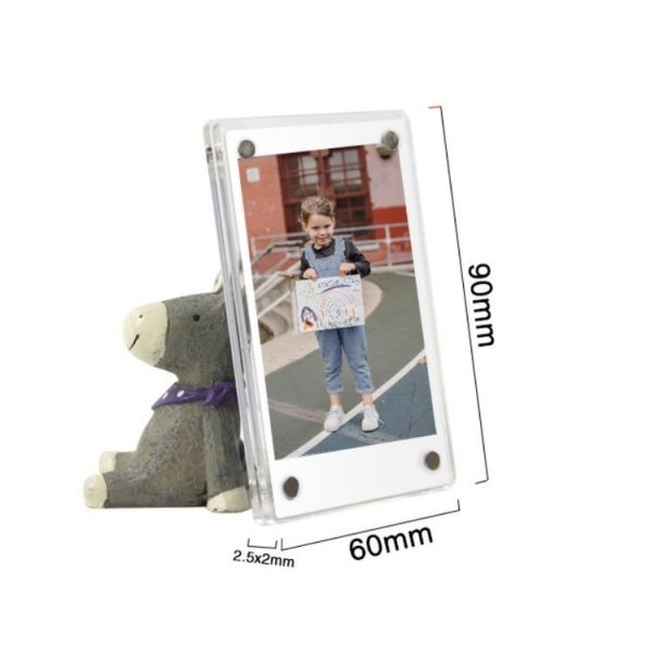 3 Inch Photo Acrylic Photo Frame Refrigerator Magnetic Sticker For Polaroid (Wave Point) - Image 3